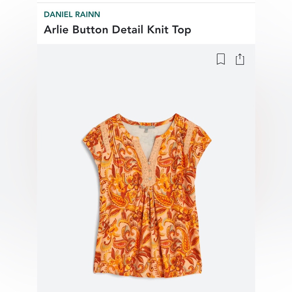 Daniel Rainn Arlie knit top PXS/ XSP orange